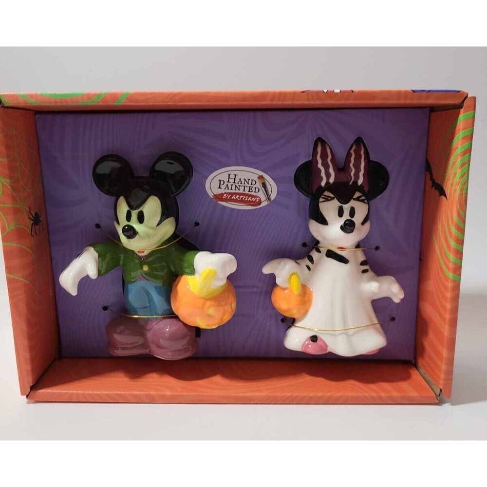 Disney Halloween Frankenstein Mickey & Bride Minnie Mouse Salt & Pepper Shakers
